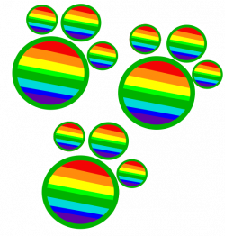 rainbow paw prints